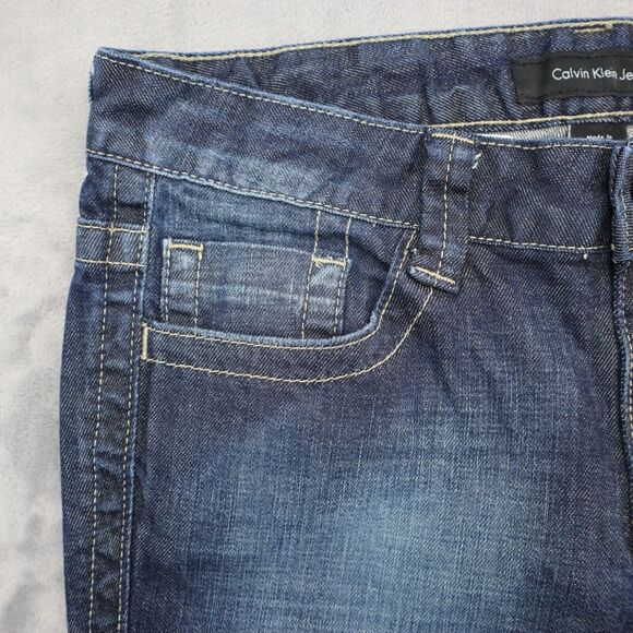 Calvin Klein Jeans Womens 6 Blue Denim Flat Front Pockets Lean Boot Pants - Picture 7 of 16